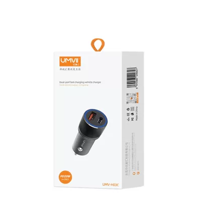 Dual USB Car Charger Cigarette Mobil şarj cihazları - with-packaging-black-h03c-ac-dual-port-car-charger-pd20w
