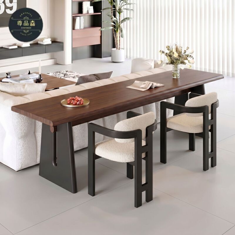 Premium Sen Horizontal Living Room Sofa Back Table, Double Computer Desk, Home Living Room French Retro Black Solid Wood Desk Premium Sen Horizontal Living Room Sofa Back Table, Double Computer Desk, Home Living Room French Retro Black Solid Wood Desk