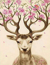 一件代发小鹿一只鹿梅花鹿麋鹿十字绣线绣画