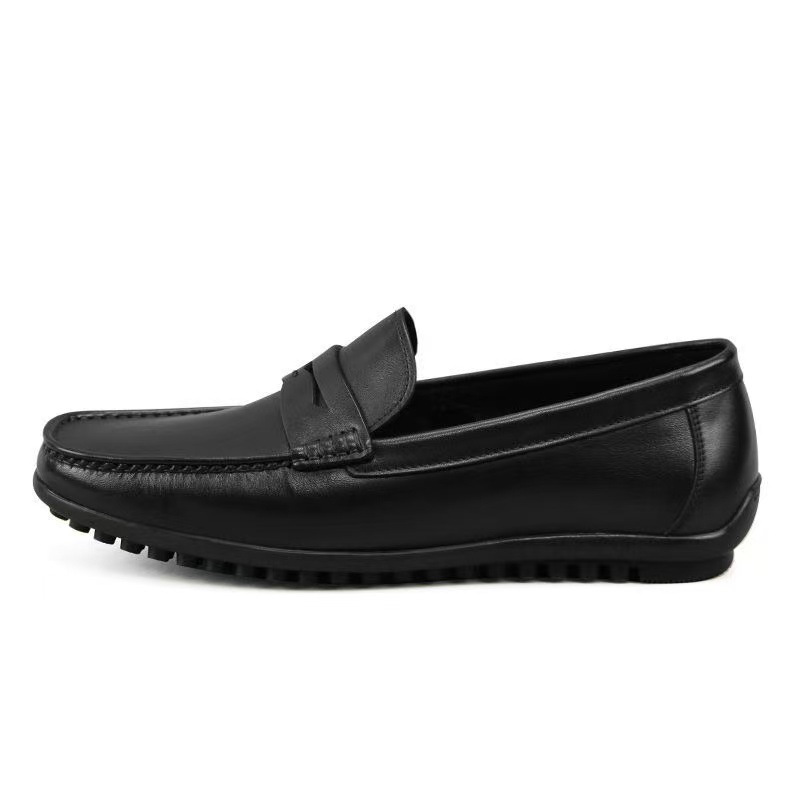 Zapatos de cuero de negocios para hombre, cómodos pies suaves, anchos, zapatos Lefu Doudou, zapatos casuales de primavera para hombre de alta calidad