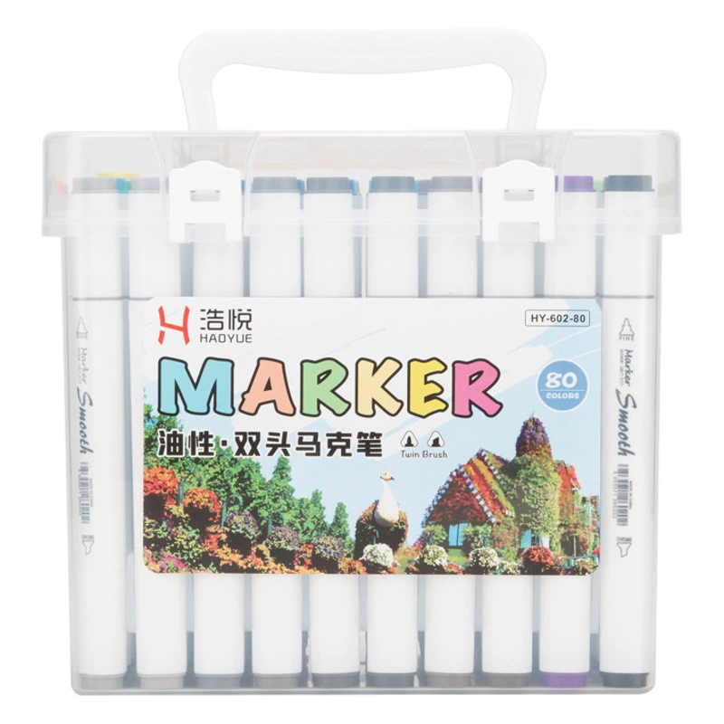Живопись 80 цветных маркерных ручек аниме крюки двухголовая алкогольная жирная маркерная ручка 60 цветов 48 цветов маркерная ручка