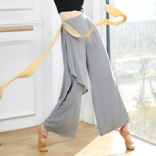 Modern dance practice pants skirt Chinese ancient style jazz dance wide-leg long pants elegant female performance classical dance costumes
