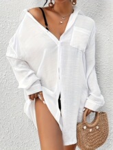 X 21285 Slub cotton lapel beach shirt ����޷���ɳ̲����