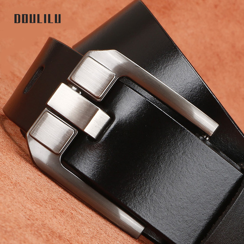 Men's yellow cowhide pin buckle belt Whole piece of retro cowhide Japanese buckle yellow cowhide Korean version versatile belt wholesale