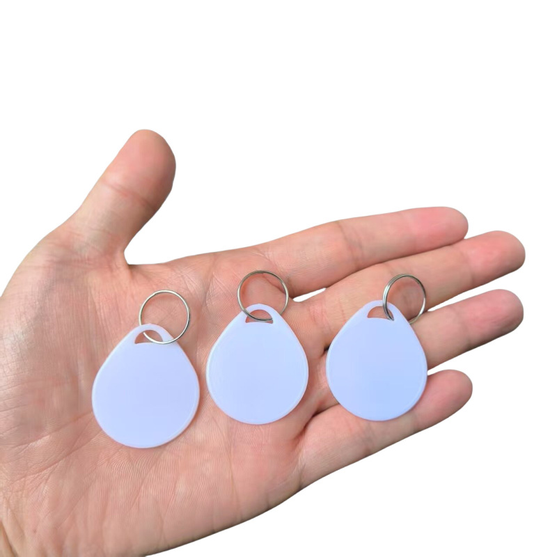 Cross-Border Drop-Shaped White Colorfuled Writable Plastic Keychain Office Key Classification Label Key Cabinet Storage