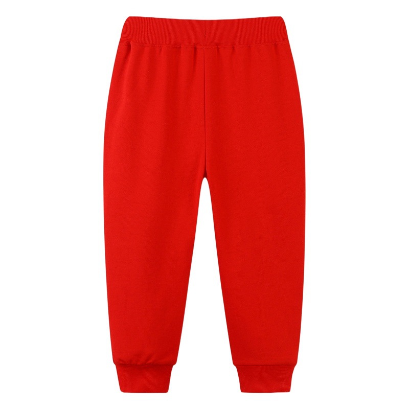 Pantalones Deportivos Infantil con Bordado de Algodón Bordado Resistente a las Arrugas para Otoño y Navidad