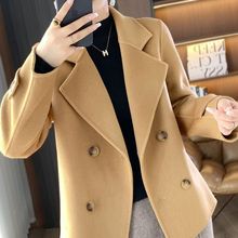 羊毛双面呢羊绒大衣女士中老年秋冬短款小香风外套宽松风衣外套穿