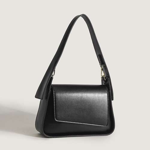 Fashionable women's cross-border trade 2024 summer new PU leather handbag, versatile top handle, stylish women's bag, casual underarm bag