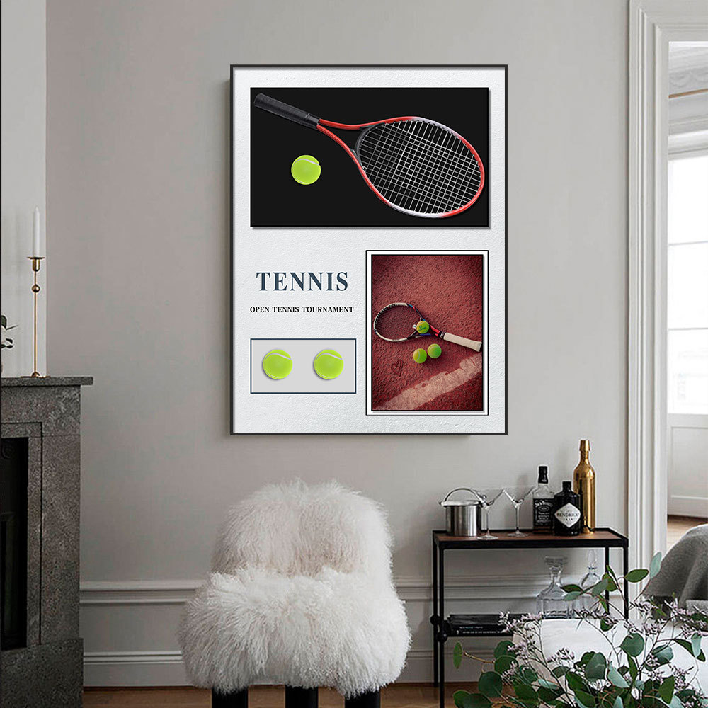Tenis colgante pintura sofá Fondo pared tenis real pintura decorativa pasillo de alta calidad dormitorio pasillo colgante pintura