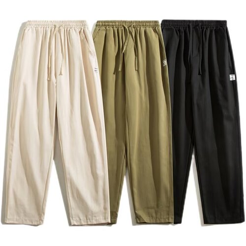 Workwear pants for men, summer American retro style, loose ankle pants, for men's birthday, Japanese khaki casual pants, spring and autumn season