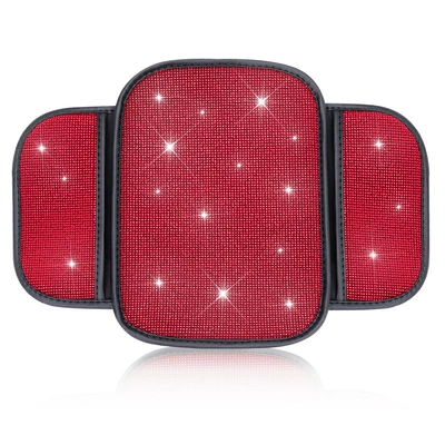 Armrest box Armrest Protective Cover, Hot-Drilled Diamond - storage-bag-style-black-red-diamond