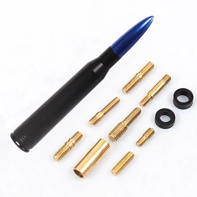 vehicle antenna Decorative Carbon Fiber Bullet-Shaped - lkt041-blue-aluminum-alloy