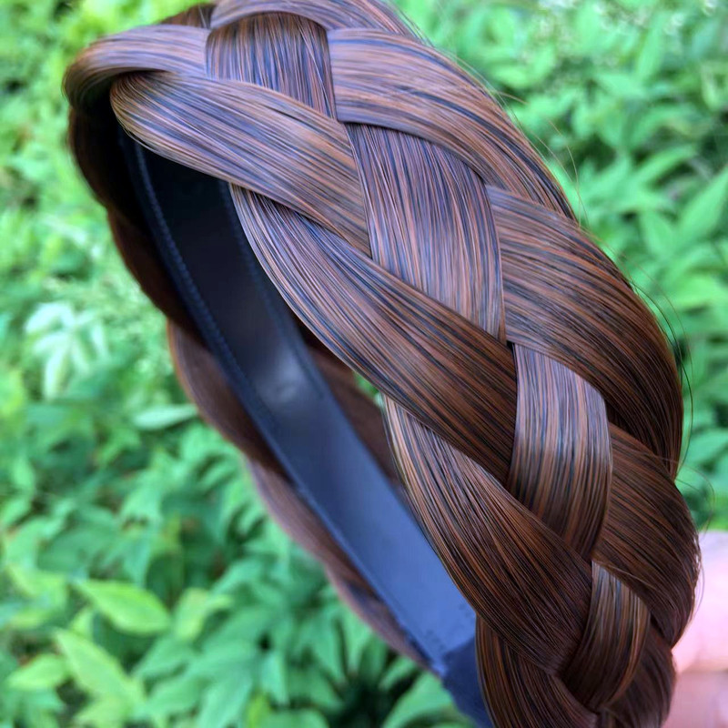 C24加寬假髮發箍淺棕色