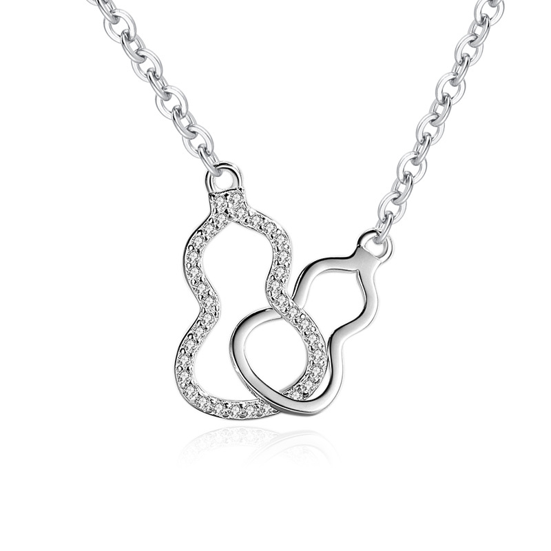 Moda de alta calidad s925 plata esterlina doble collar de la mujer estilo japonés y coreano simple moda clavícula cadena diamante incrustado al por mayor