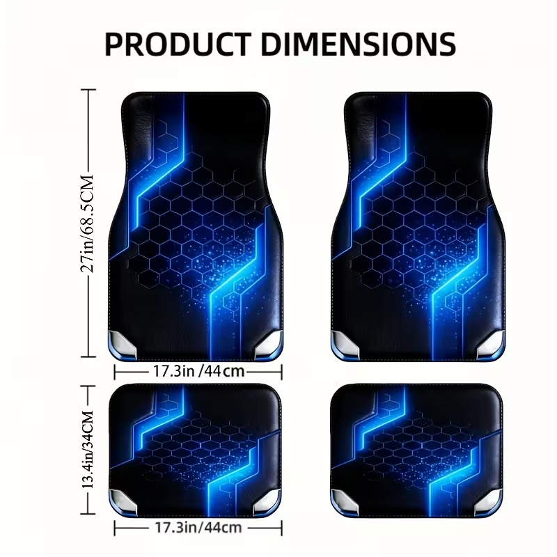 Amazon Temu Dropshipping 3D Visual Crystal Velvet Car Floor Mats, Stain-Resistant, Wear-Resistant, Easy-Care Floor Mat Set of Four