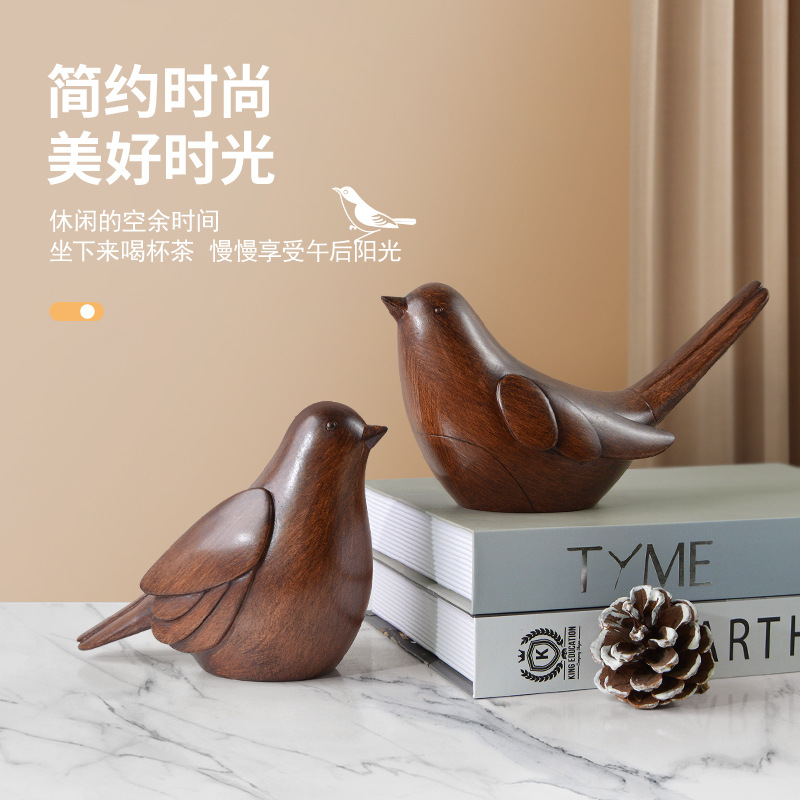 跨境批发装饰小鸟摆件桌面摆饰样板房书桌书柜装饰品树脂工艺礼品