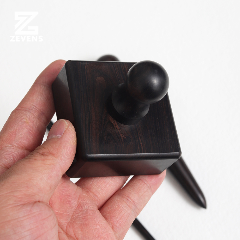 Palo de sándalo púrpura varilla de pulido bricolaje cuero hecho a mano borde pulido herramienta de sellado cuadrado de ébano