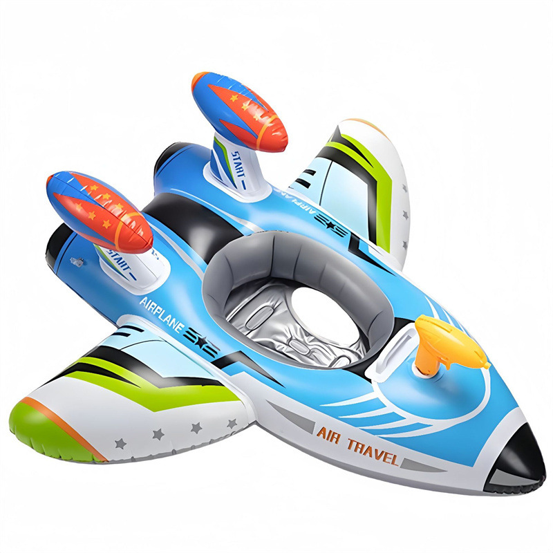 Flotador de piscina con forma de avión, juguete flotante, flotador montable, bote inflable, flotador de tanque, flotador infantil.
