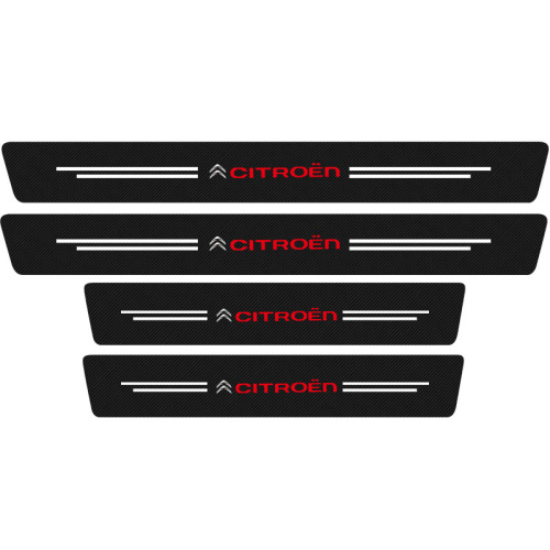 Car door sill carbon fiber textured door protection mat footrest anti-collision protection decoration threshold strip mat accessory universal