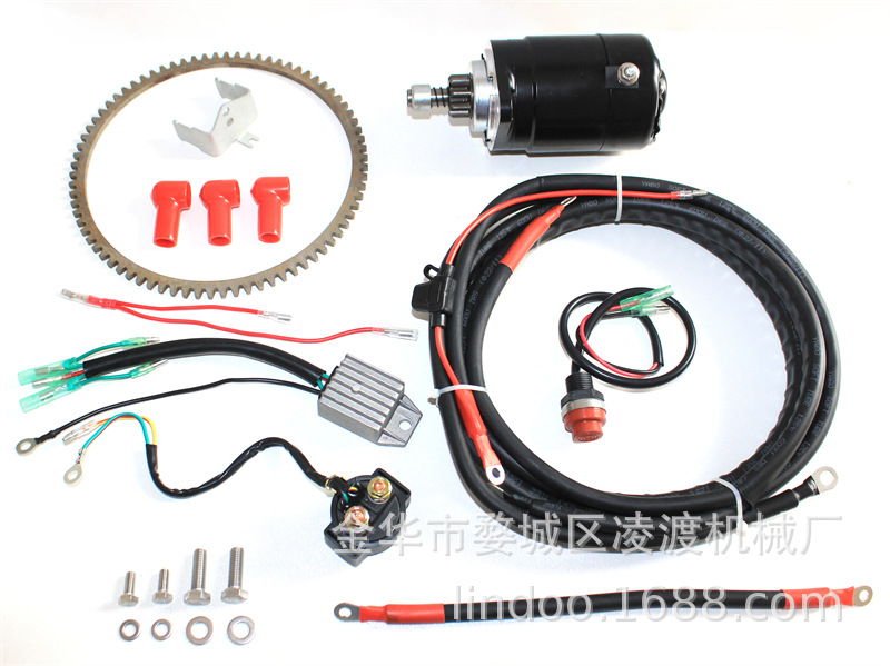 东发水星二冲程2冲25/30匹马力船外机后操改电启动配件跨境专供