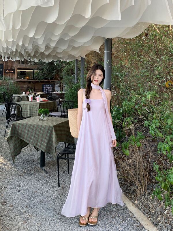 2026 New Summer Style Gentle Holiday Style Design with an Elegant and Flowing Vibe, Chic Long Strap Dress for Women 2026 New Summer Style Gentle Holiday Style Design with an Elegant and Flowing Vibe, Chic Long Strap Dress for Women