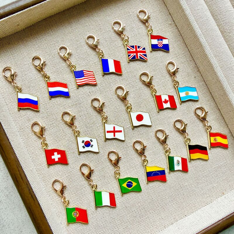 National Flag Pendants, Alloy Enamel Small Flag Charms, Fan Merchandise, Bag Zipper Tags, Cross-Border Wholesale National Flag Pendants, Alloy Enamel Small Flag Charms, Fan Merchandise, Bag Zipper Tags, Cross-Border Wholesale