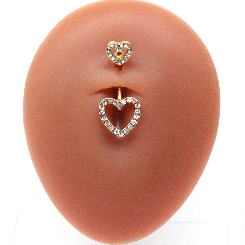 Gabby Europäischer und amerikanischer grenzüberschreitender herzförmiger Perlenring-Nabelstecker-Körperpiercing-Schmuckhersteller auf Lager_voghion.com