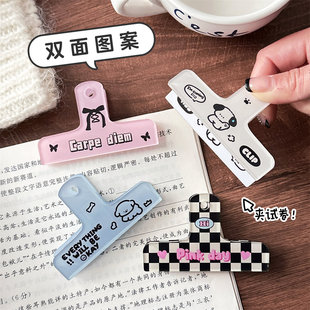 Tengyi original multi-functional acrylic clip ins cute simple Journal Storage paper long tail clip folder