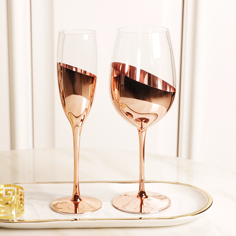 Creative crystal golden wineglass
