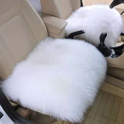 Winter Wool Car Seat Cushion Wool pad - standard-white