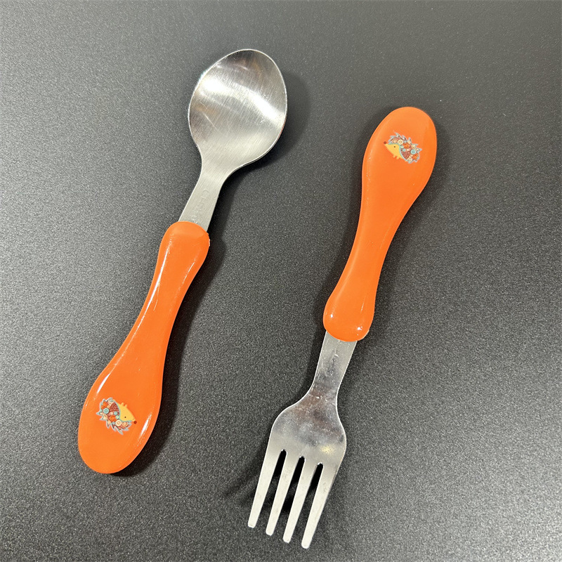 定制不锈钢套装长柄印花叉子勺子可定制印花图案和包装