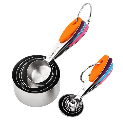 Set of Measuring Spoons Baking Small Tools Measuring Cups 10-Piece Set Household Graduated Coffee Spoons Stainless Steel Measuring Cups 5-Piece Set