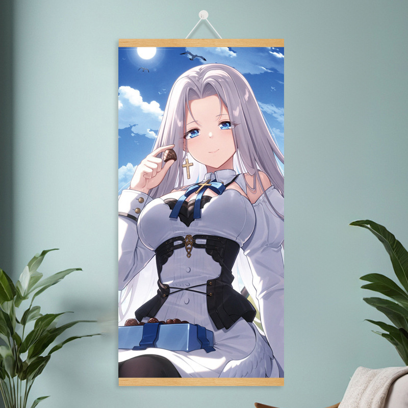漫画コミック甘くてかわいい女の子ポスター工場ドロップシッピング無垢材スクロール吊り絵画越境電子商取引 Xiyin|undefined