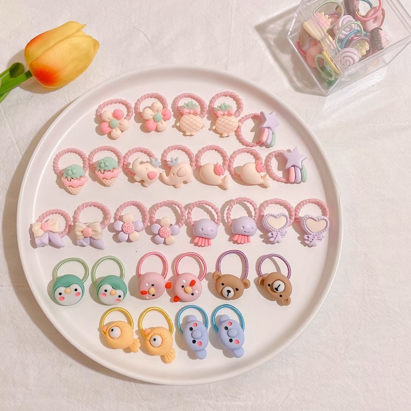 Los niños de la banda del pelo del bebé de la historieta no lastiman la banda de goma del pelo de la niña volumen del pelo menos cuerda del pelo del bebé