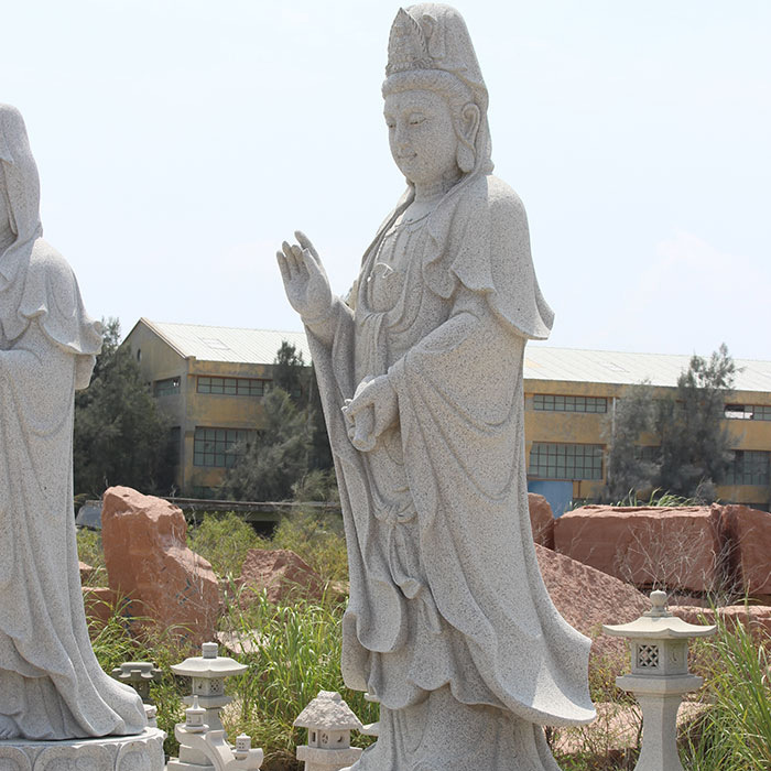 四川汉白玉石雕观音 南海观世音大士像 福建天青石观音雕塑