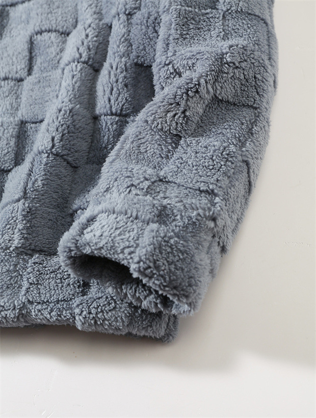 Maglione largo con cappuccio a quadri da uomo, autunno e inverno, casual, di grandi dimensioni_voghion.com