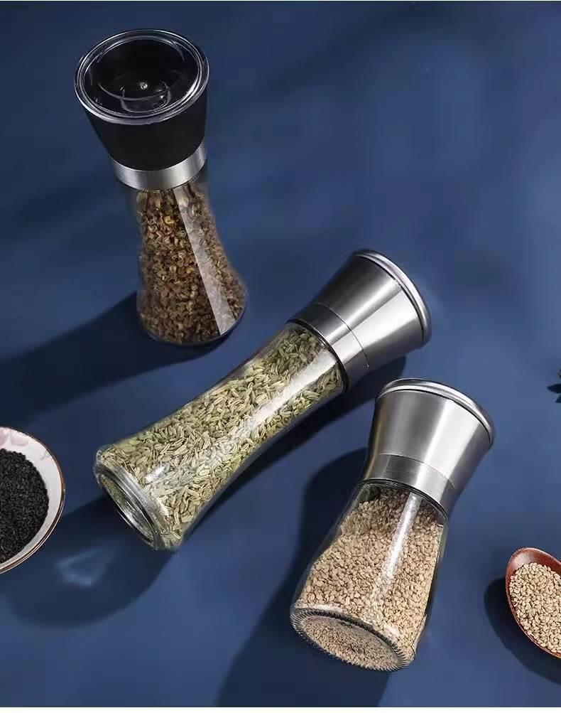 Stainless Steel Manual Pepper Grinder Set Ceramic Core for Black Pepper Sichuan Peppercorn and Kitchen Spices details