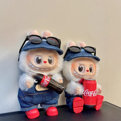 ラブブ labubu ビニール コカ・コーラ ベビー服 第一世代、第二世代、第三世代 17cm 夏用 座り立ちオーバーオールスーツ