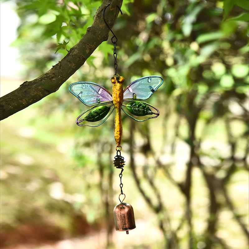 Eisvogel Windspiel Aus Metall Und Glas Handbemalt Gartendeko_voghion.com