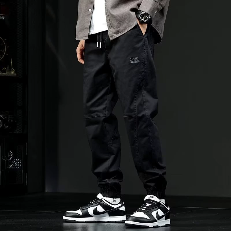 Мужские рабочие брюки весна-осень 2025 года, прочные, свободного кроя, больших размеров, модные спортивные повседневные джоггеры-шаровары.
