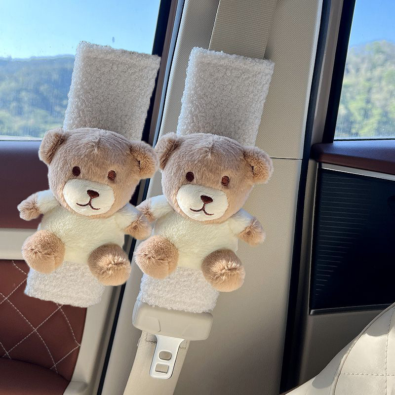 Funda Protectora de Peluche para Cinturón de Seguridad de Tela de Felpa Protectora para Cinturón de Seguridad