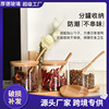 customized Bamboo Wooden spoon Sauce pot suit household Moisture-proof spice Glass jar kitchen one Cruet