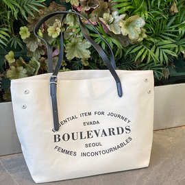 新款帆布包托特包定 制logo手提袋订 制购物袋大容量加厚单肩包定