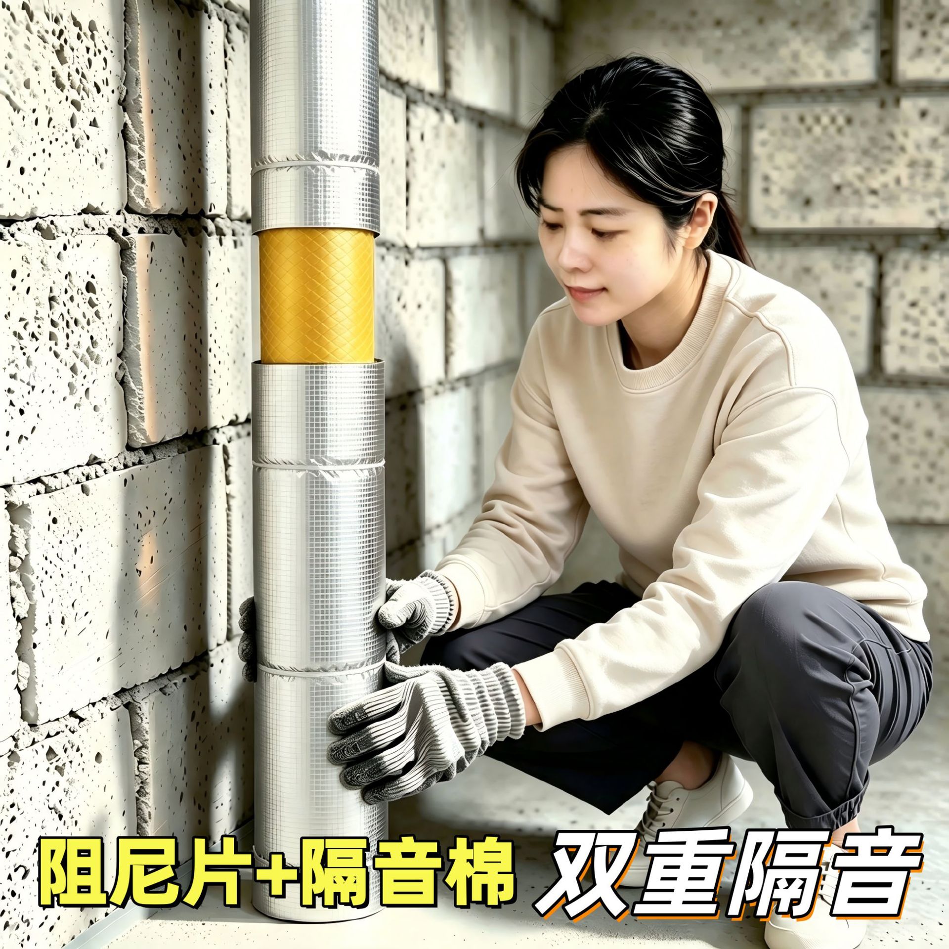 厂家批发卫生间下水管道隔音棉自粘隔音止震材料黄金阻尼片阻尼片