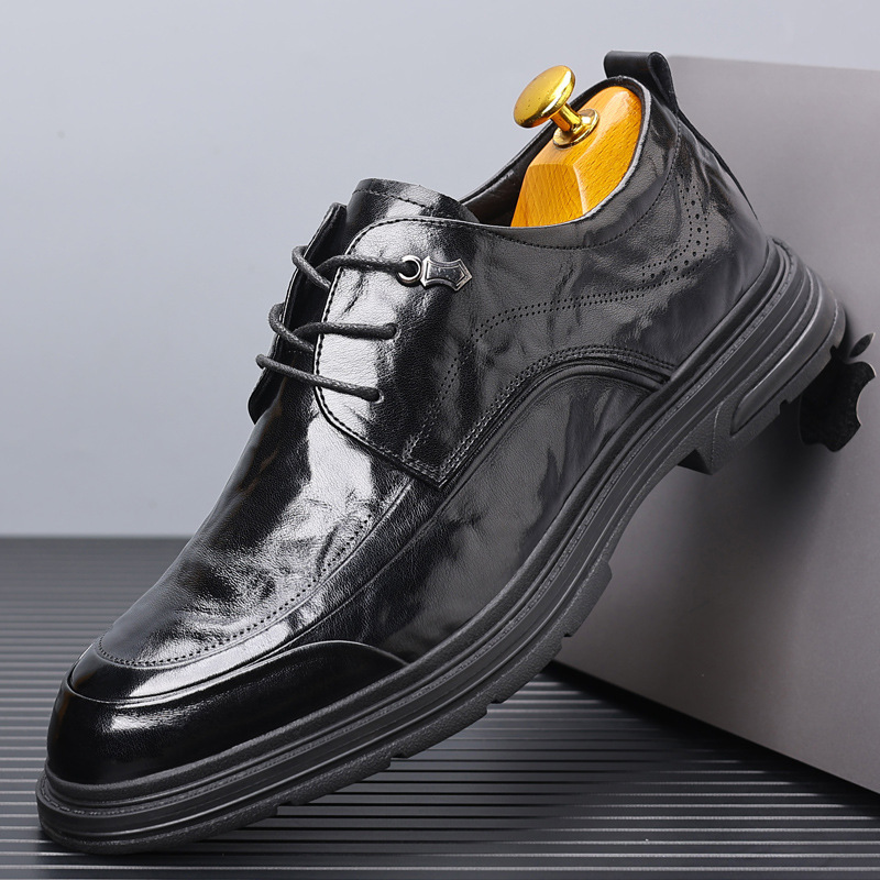 春秋男士皮鞋商务正装系带款通勤上班鞋男款英伦西装新郎结婚男鞋