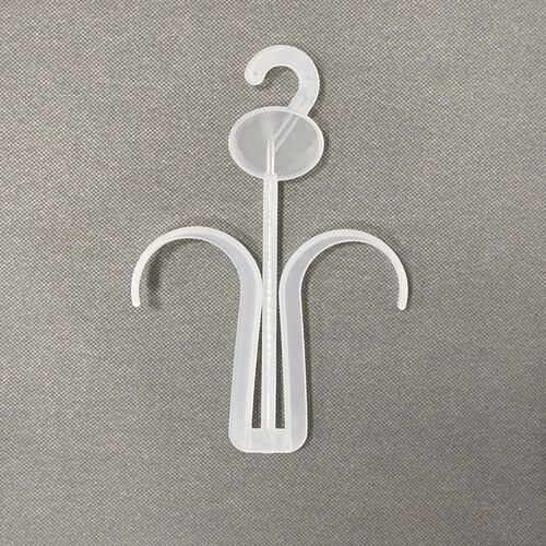 Black plastic herringbone sandals hook, PP children's hole sandals display hook, clear