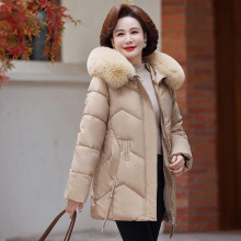 妈妈加厚中老年羽绒棉服女中长款2024年新款棉袄冬装棉衣外套