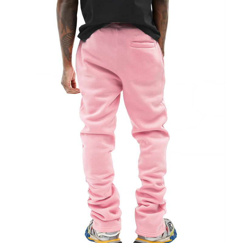 pantaloni casual da uomo 24 Micro pull cord gamba lunga strada americana hip-hop tinta unita_voghion.com