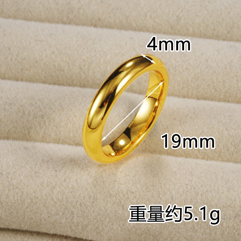 Anillo de oro vietnamita para parejas, anillo de cola estrellada, joyería de imitación esmerilada, anillo de oro falso para boda.