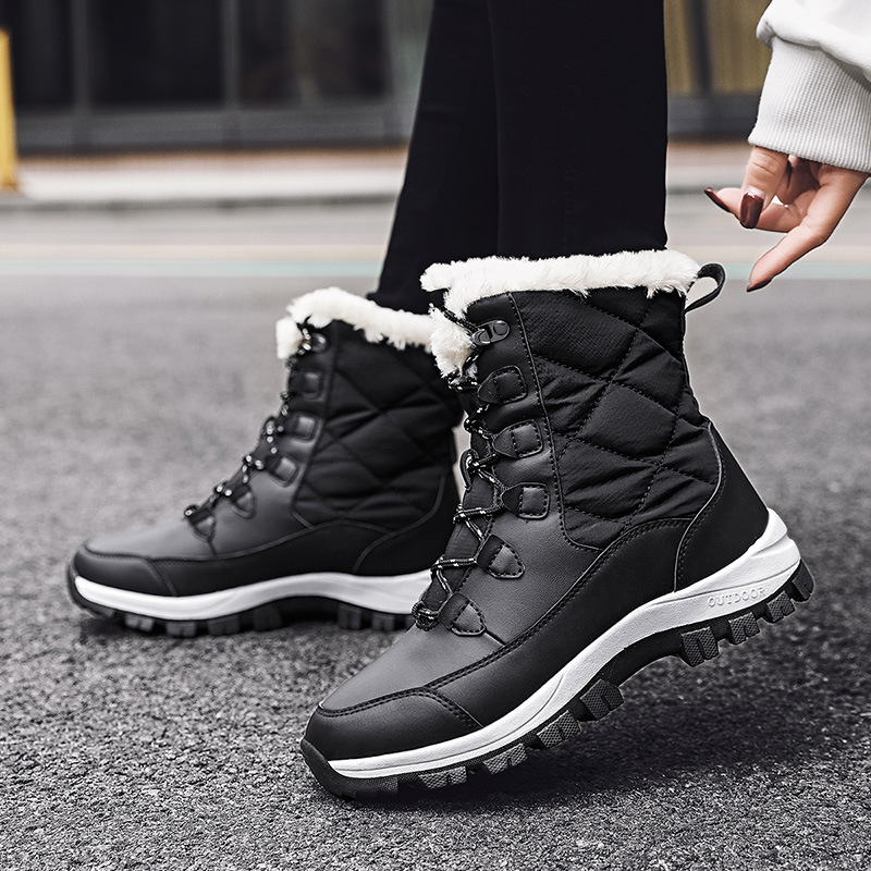 Fábrica directa de calentamiento transfronterizo de botas de algodón botas de nieve de mujer de invierno más grueso
